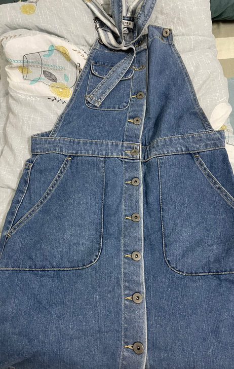 FOREVER21牛仔背带裙
