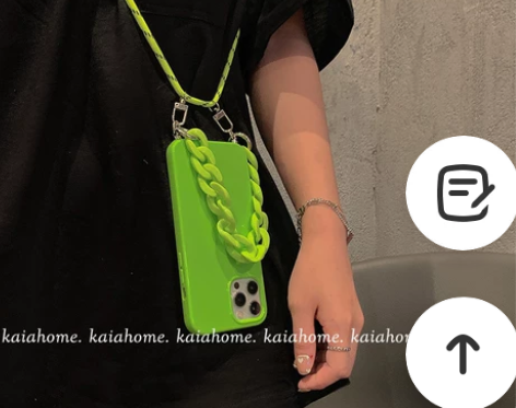 kaia 潮牌荧光绿链条挂绳适用iphon...