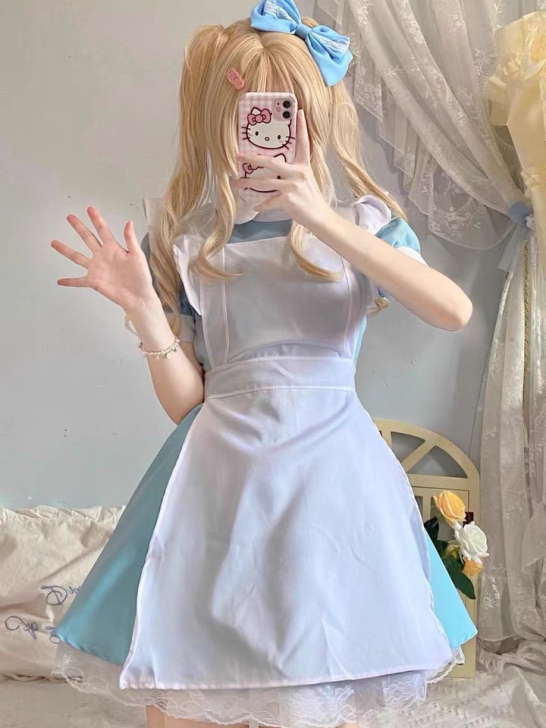 万圣节爱丽丝梦游仙境服装成人儿童女仆装女佣...