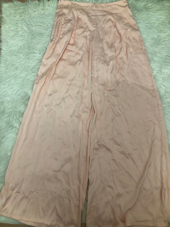高腰藕粉裤阔腿裤冰丝裤丝滑绸面裤