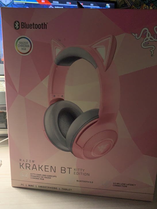 Razer雷蛇北海巨妖萌猫版电竞游戏耳机头...