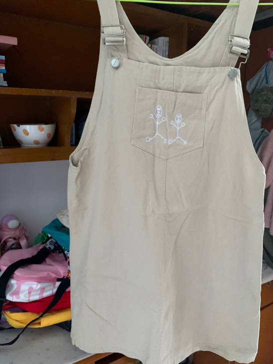 牛仔背带裙 杏色 均码
