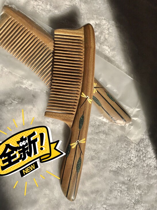 绿檀木彩绘梳子亭亭玉立谭木匠同款