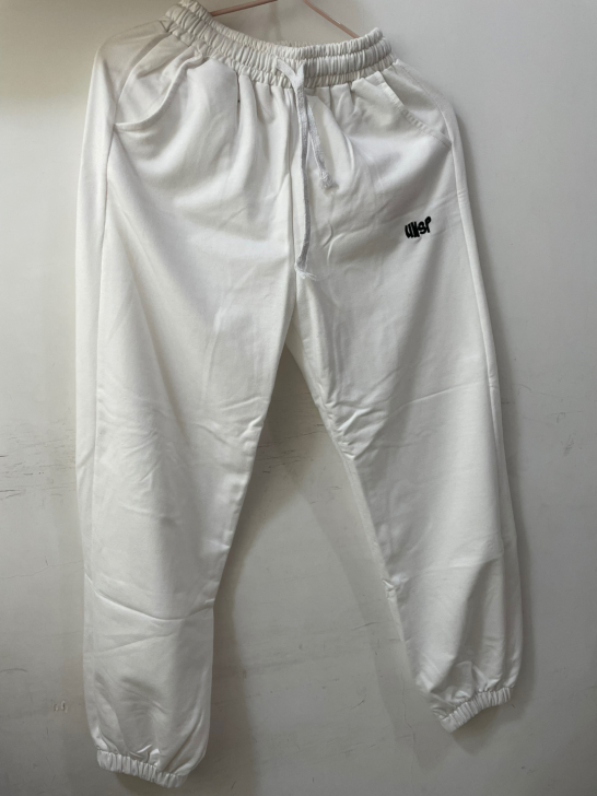 白色纯棉长裤女,L码,纯棉,有松紧腰