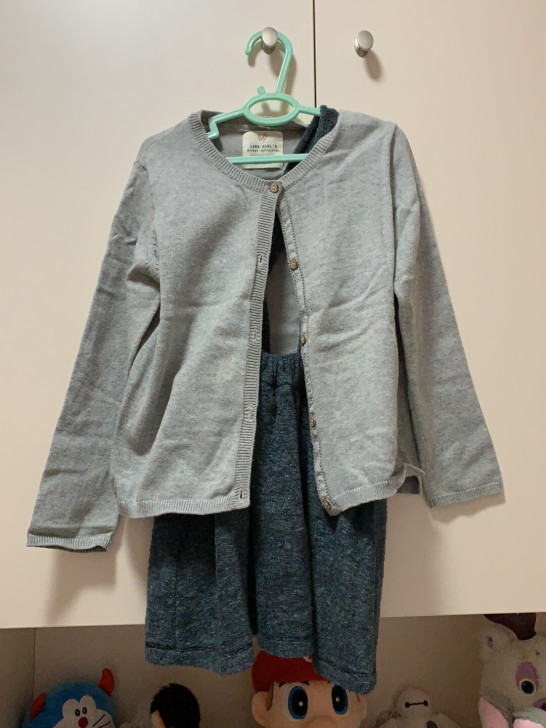 zara 116尺码，上衣开衫，背带裙。