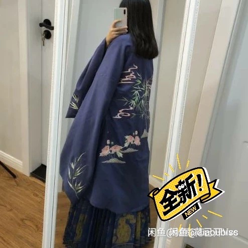出暝竹清影 明制合领披风大袖衫秋冬款 雍也...