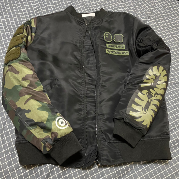 bape棉服 棒球价格 m 便宜出 九成新