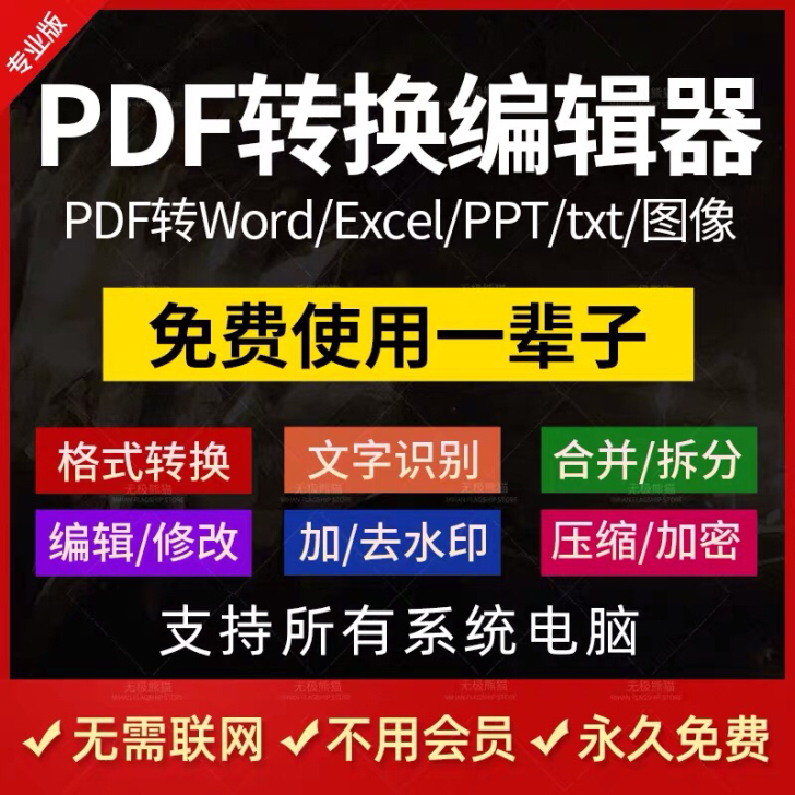 PDF转换编辑器，转word/Excel/...