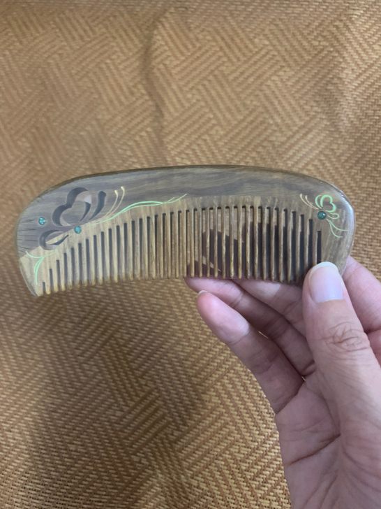全新 谭木匠礼盒漆艺梳蝶灵L 绿檀木梳子 ...