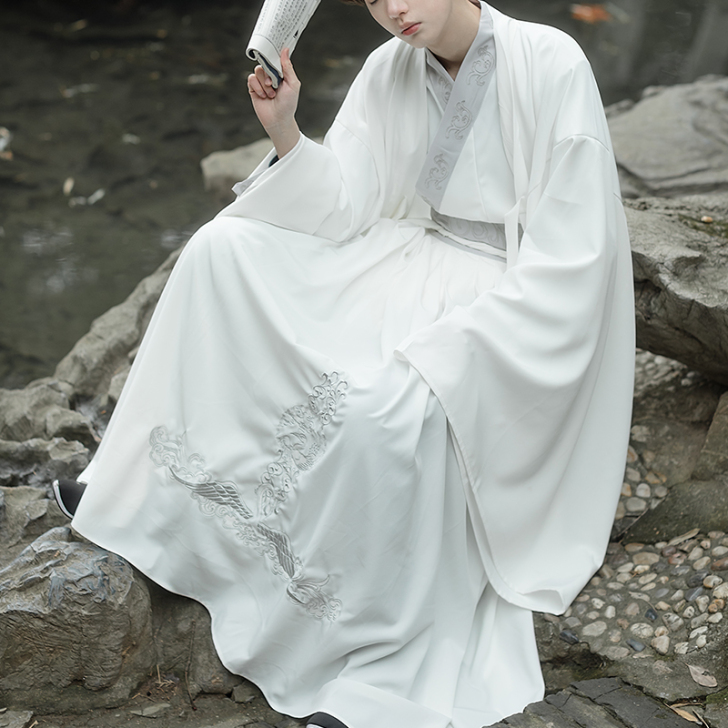 呦呦鹿鸣 鹤鸣 原创设计传统汉服男女款本白...