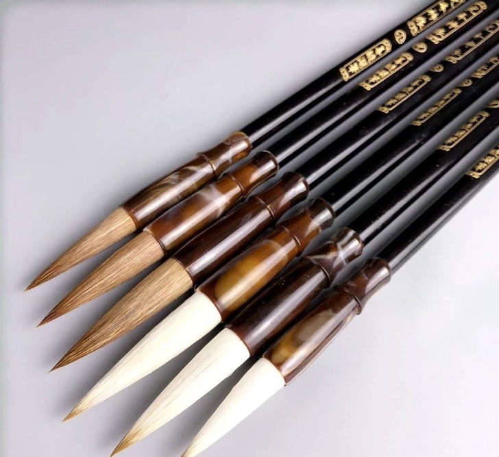 新款6支毛笔套装狼羊兼毫书法大中小楷毛笔套...