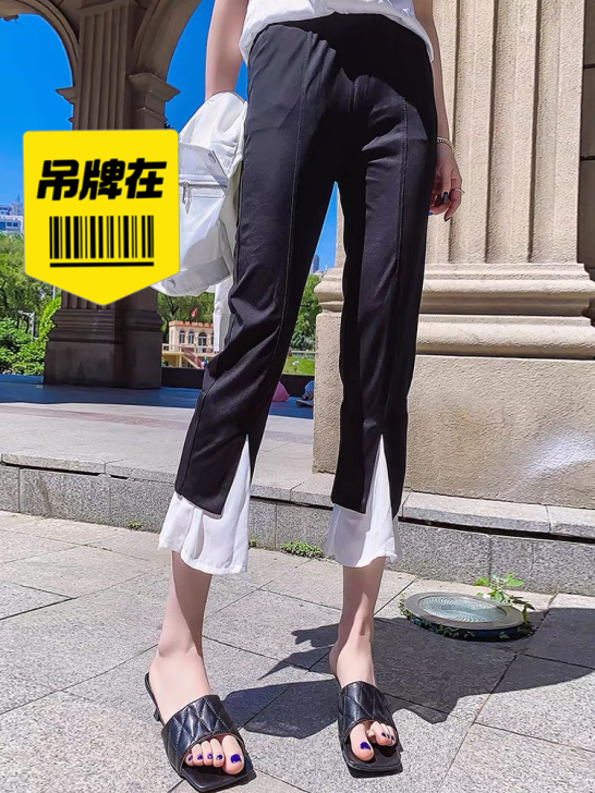 夏季休闲喇叭筒冰丝裤。不是网购那种薄薄的料...
