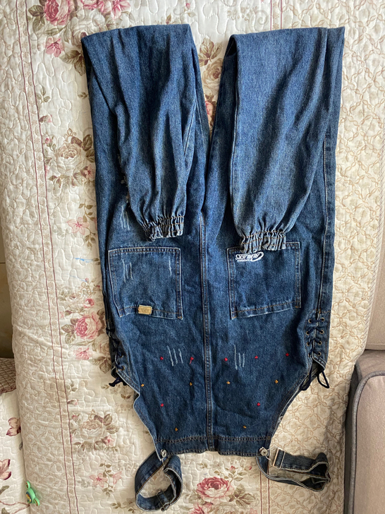 背带牛仔裤！就穿几次！不退不换