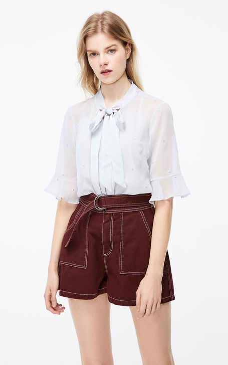 ONLY品牌雪纺衫，165/M码，全新！银...