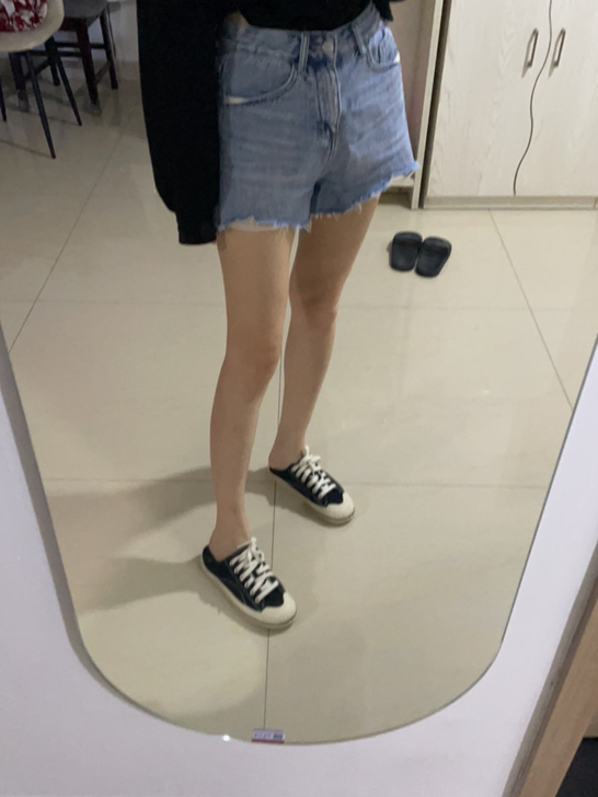 only牛仔短裤热裤蓝色牛仔裤