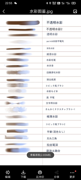 csp透明水彩笔刷 不止图上的 还有没有例...