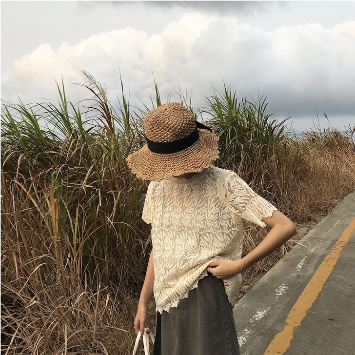 SINSEN家韩系CHIC风少女心刺绣镂空...