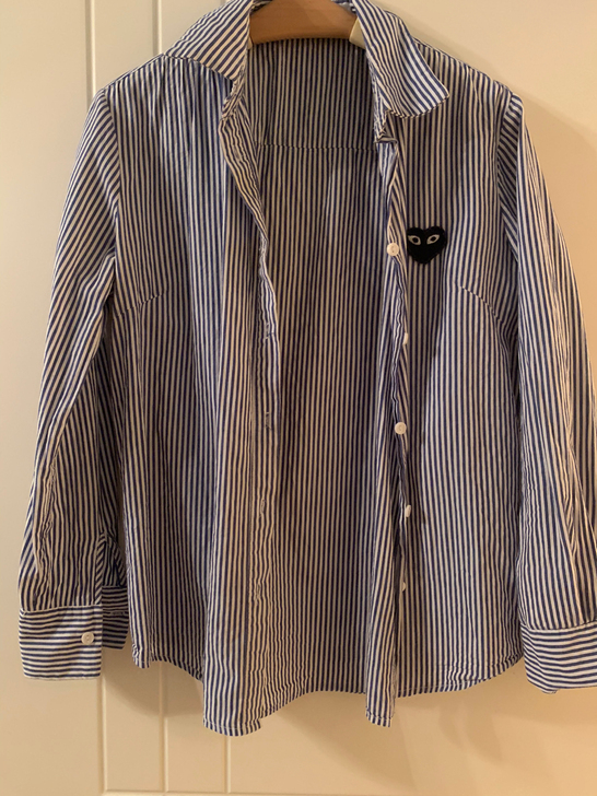 ▲85新▲川久保玲同款PLAY蓝色条纹长袖...