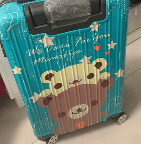 20寸竖版双熊拉杆箱  包邮定制儿童行李箱...