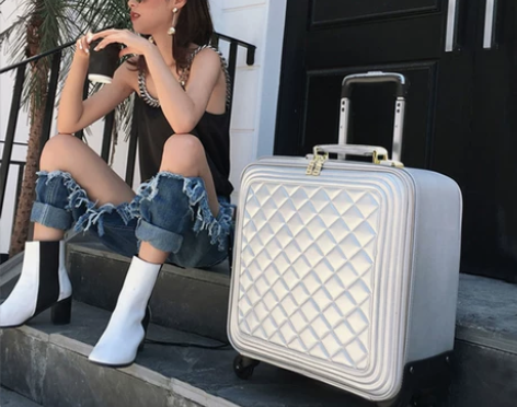 高颜值旅行箱红色行李箱女时尚皮箱拉杆箱万向...