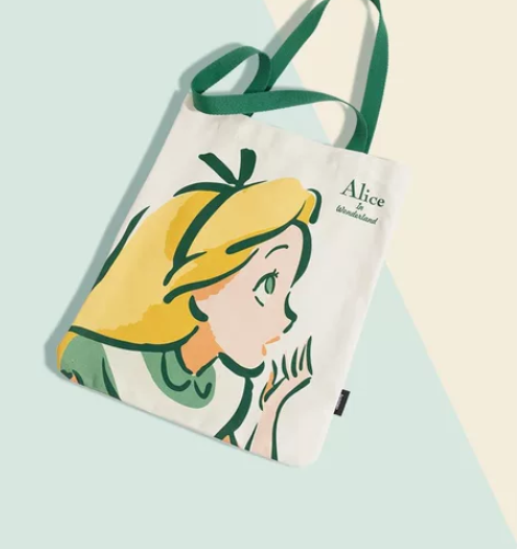 不莱玫爱丽丝帆布包女日系原创插画大容量夏季...