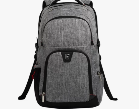 爱华仕商务双肩包男灰色背包女双肩电脑包休闲...