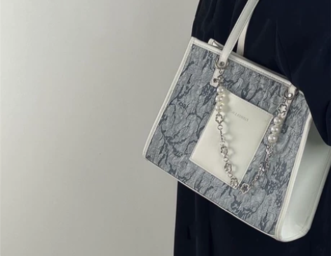 大容量珍珠链条托特包包女2022新款小众个...