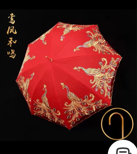 红伞结婚新娘伞红色出嫁雨伞中式古风婚嫁接亲...
