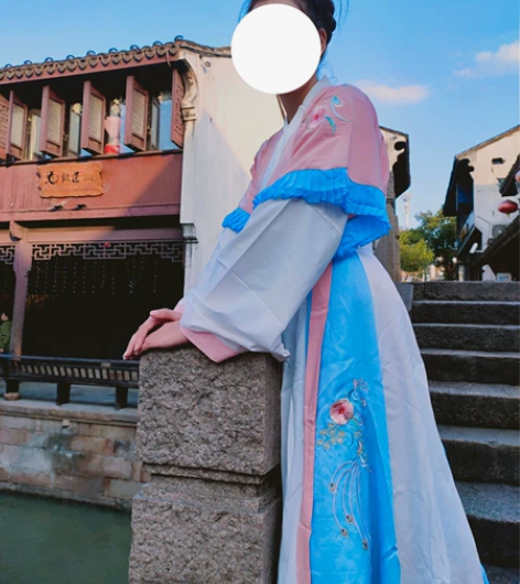 灵语原创齐腰汉服女晋制交领襦裙春夏刺绣仙女...