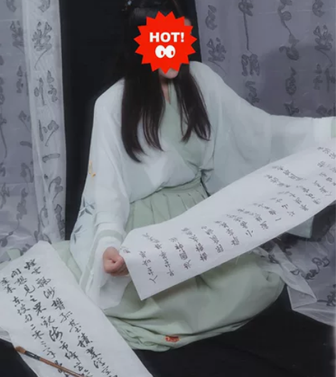 魏晋风汉服 四件套 雪纺面料的 穿2洗2 ...