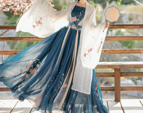 蝉佩含娇原创汉服女宋制三件套齐腰襦裙大袖衫...