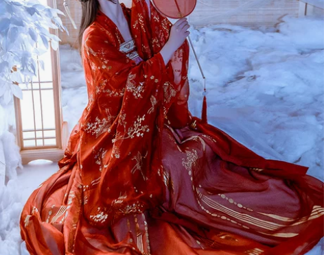 艺缕正品原创红云鹤广袖襦裙套装 6米烫金大...