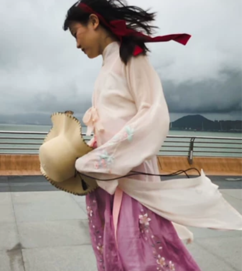 猫窝工作室-【元夕】一片式齐腰褶裙绣花汉服...