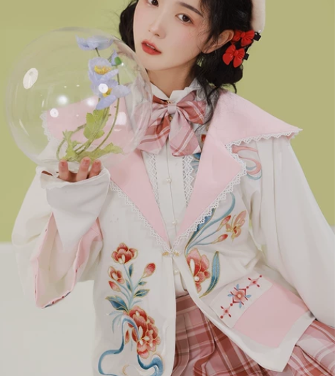 五件套！耀春森下蝶原创改良汉元素学生衬衫学...