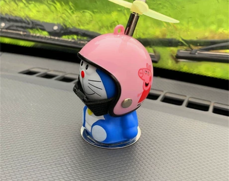 哆啦A梦蓝胖子小黄鸭头盔竹蜻蜓电动车自行车...