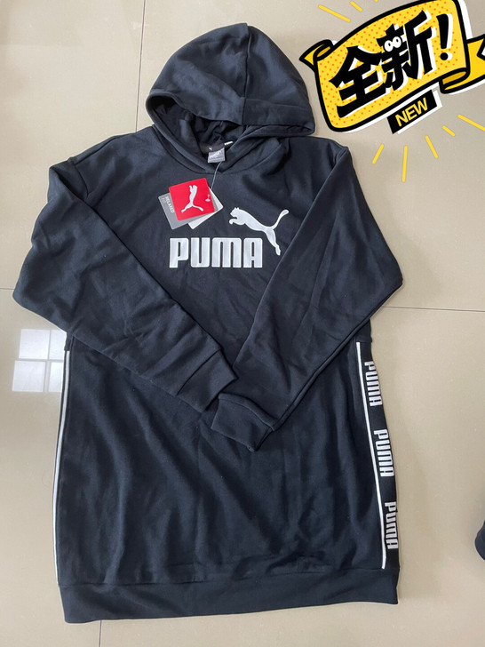 全新正品PUMA彪马女子卫衣串标中长款黑色...