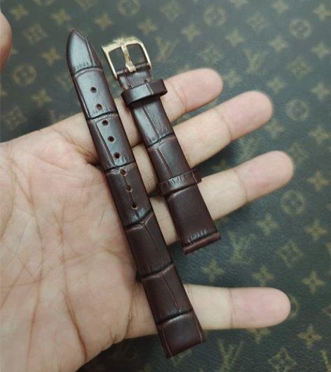 阿玛尼表带真皮14cm接口,带扣。棕色竹节...