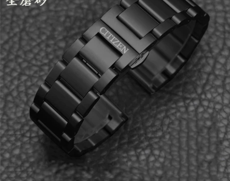 西铁城精钢手表带男士光动能骚橙BM8475...