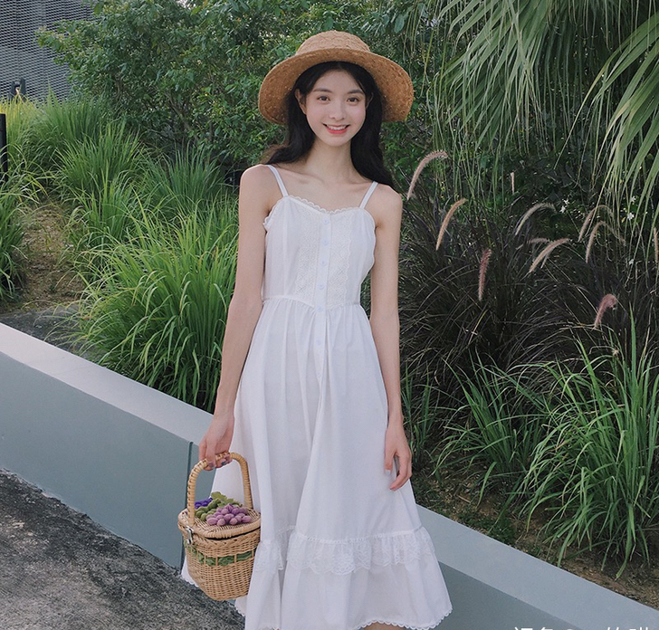 范智乔 温柔仙女裙中长连衣裙冷淡风极简主义...