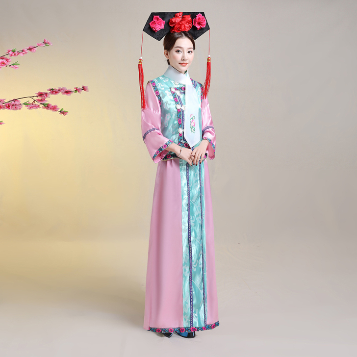 清朝古装还珠格格服装满族旗服女后宫廷妃子嬷...
