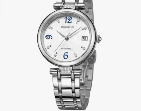罗西尼典美系列钢带时尚女士机械腕表型号57...