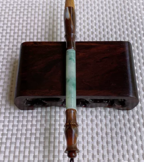 天然翡翠冰润飘花毛笔 尺寸200/9.2m...