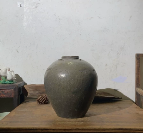 民俗粗陶，花器，一系有磕，影视道具，园林庭...