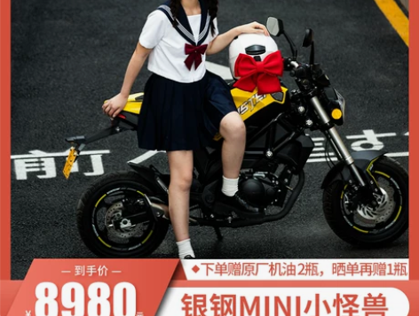 【天猫甄选】银钢小怪兽150摩托车可上牌燃...