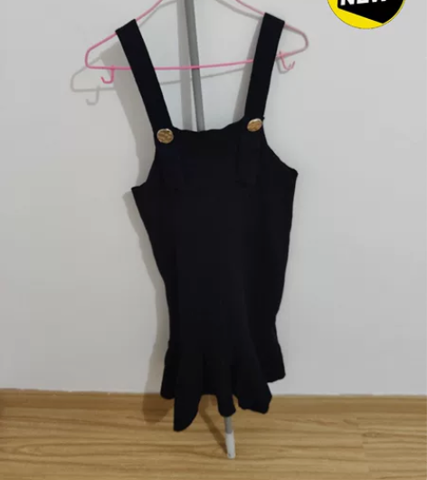 2022新款减龄显瘦背带针织荷叶边裙子  ...