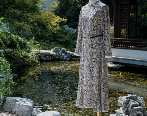 原创2022秋季新中式宽松复古休闲印花羊毛...