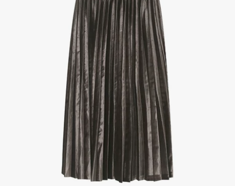 金丝绒百褶裙半身裙秋冬2017新款韩版宽松...