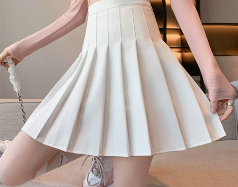 白色百褶裙女半身裙短裙春夏2022年新款高...