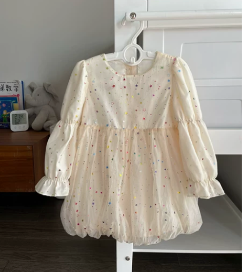 彩色满天星长袖公主风蓬蓬裙90码 感兴趣的...