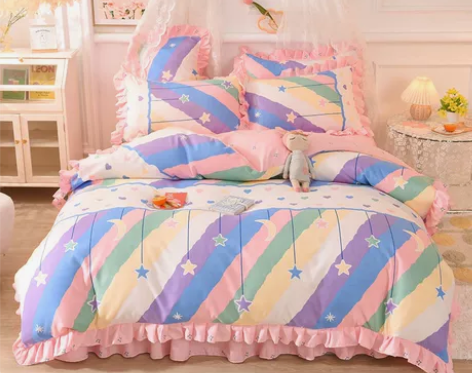 韩版公主风四件套（床裙款） 注：被套均为2...